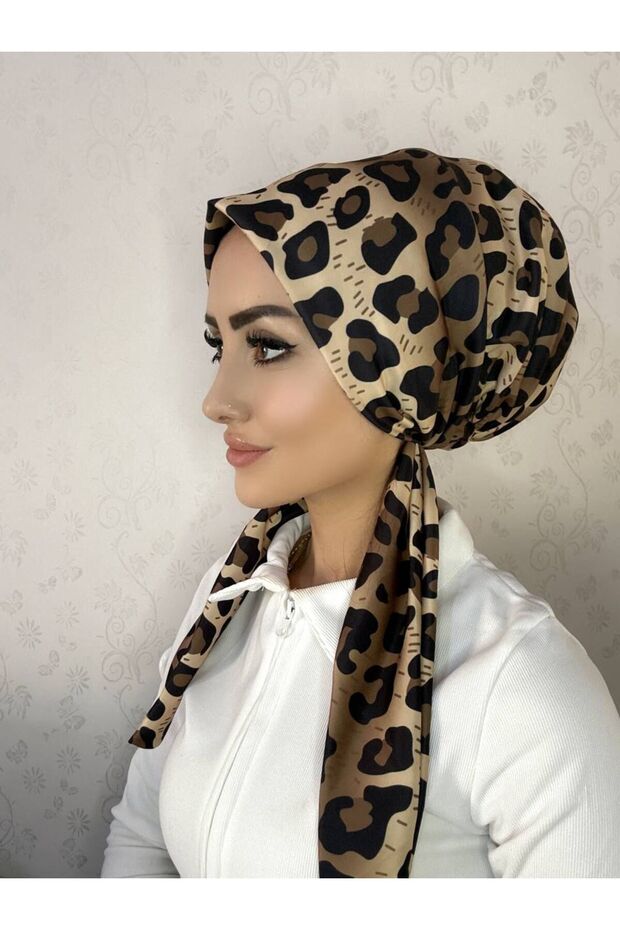 Leopard Print Tie-Back Headscarf - Soft & Stylish