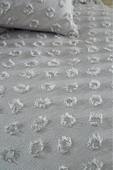 Single Pique Set - 2-Piece Grey Cotton Bedding for Comfort