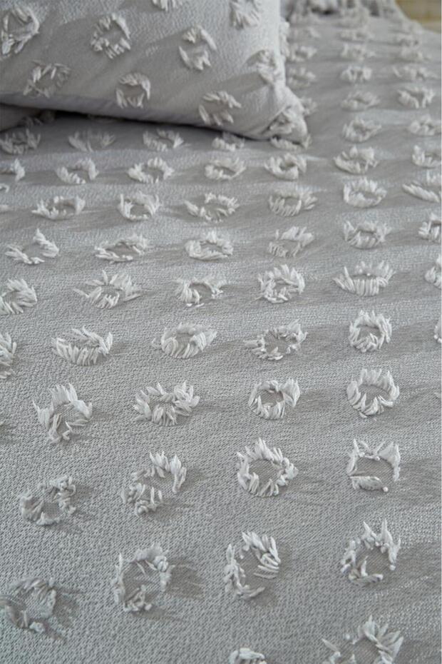 Single Pique Set - 2-Piece Grey Cotton Bedding for Comfort