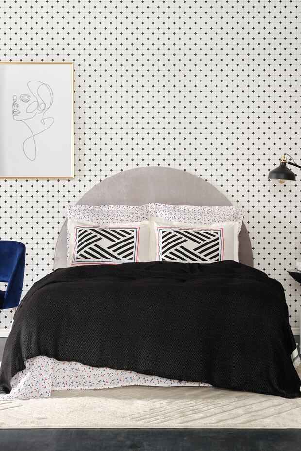 Dennis Pomegranate Double Bed Set - 100% Cotton