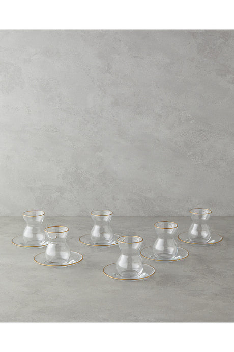 English Home Stellar Premium Gold Glass 6-Person Tea Set - 12 Piece