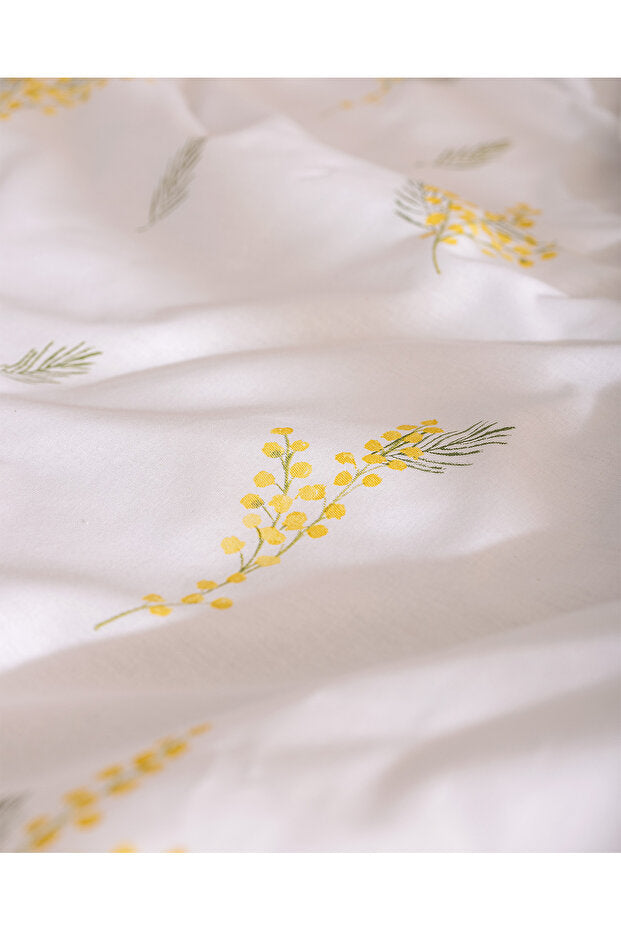 Yvette 100% Cotton Ranforce Double Duvet Cover Set - Yellow