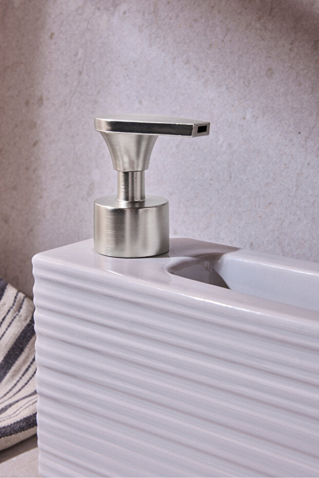 750ml Porcelain Kitchen Liquid Soap Dispenser - Ash Grey