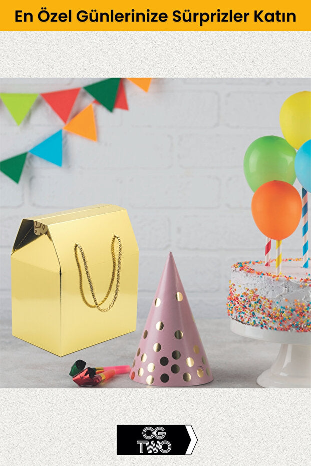 Portable Gold Gift Box & Bag - Special Design 24x14x20cm