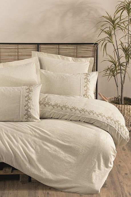 Darian Double Size Linen Cotton Blend Duvet Cover Set