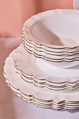 Scalloped Opal Dinner Set - 18 Pieces for 6 Persons