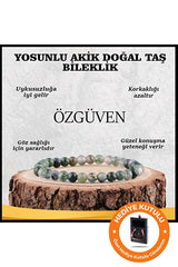 Moss Agate Natural Stone Self-Confidence Bracelet - 18-19 cm
