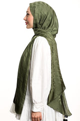 Silkeblød Jacquard Sjæl - Vandvej Mønster, Khaki ()