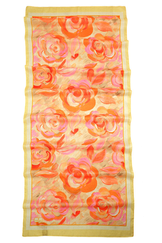 Rose Weiche Baumwollschal - Elegantes Florales Design