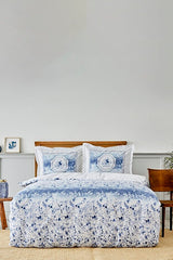 Amelia Blue 100% Cotton Single Pike Bedding Set