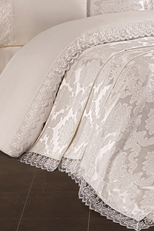 Svatební ložní souprava French Lace Lalezar - 7 dílů, krémová
