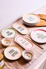 La Dolce Vita" Themed 10-Piece Ceramic Breakfast Set for 4