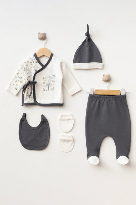 Newborn 5-Piece Elephant Print Hospital Exit Baby Clothing Set 0-3 Months