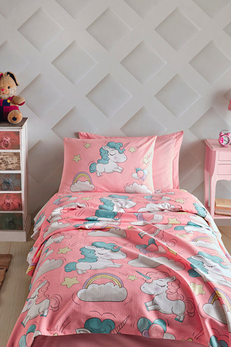 Unicorn Pink Single Pique Cover - Soft 100% Cotton