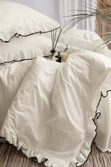 100% Cotton Ruffled Double Duvet Cover Set - 200x220cm