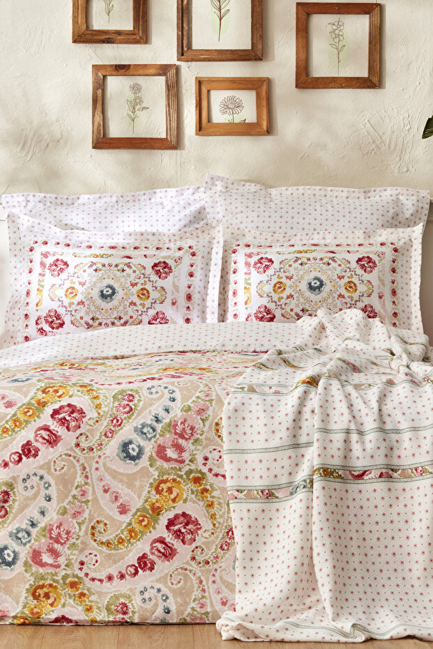 Jasmin Powder Pink 100% Cotton Double/Queen Bedding Set