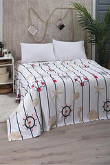 Marine Pique Bedspread - Double Size 200x230 cm