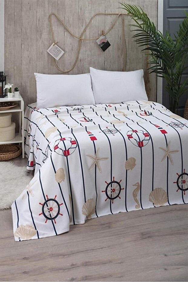 Marine Pique Bedspread - Double Size 200x230 cm