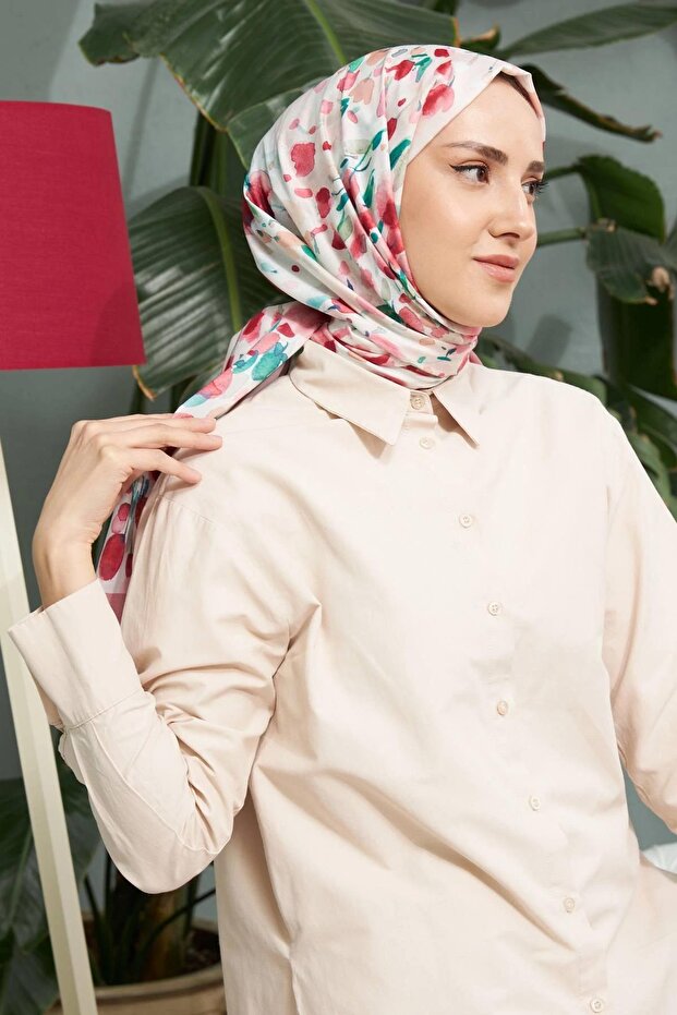 Botanic Series Powder Cotton Viscose Shawl - Soft &