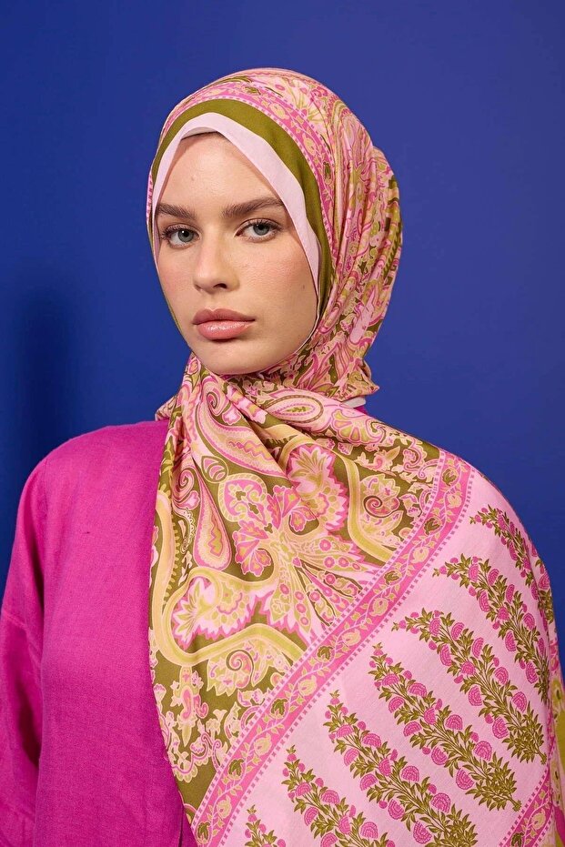Marrakech Collection Soft Shawl - Pink Green