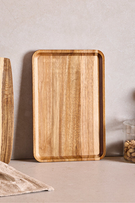 Acacia Wood Serving Tray - 20x30 cm for Elegant Presentations