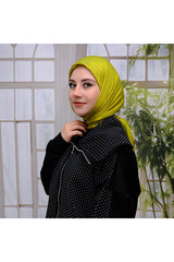 Silky Fringed Viscose Scarf - Oil Green