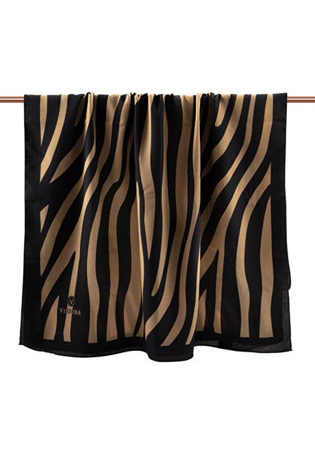 Luxury Medina Silk Zebra Shawl - Wrinkle-Free
