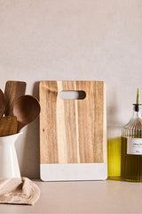 Acacia Wood & Marble Cutting Board - 32x22 cm