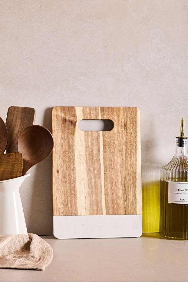 Acacia Wood & Marble Cutting Board - 32x22 cm