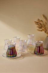 Luster Borosilicate Glass Tea Set - 12 Pieces, 170ml
