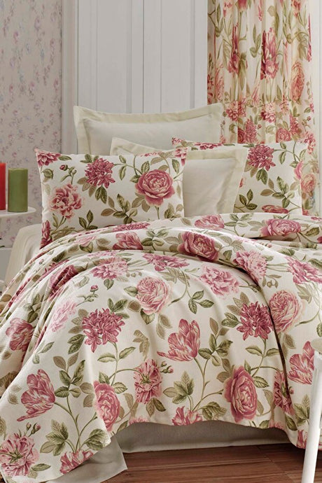 Natural Floral Printed Single Quilt - 160x235cm