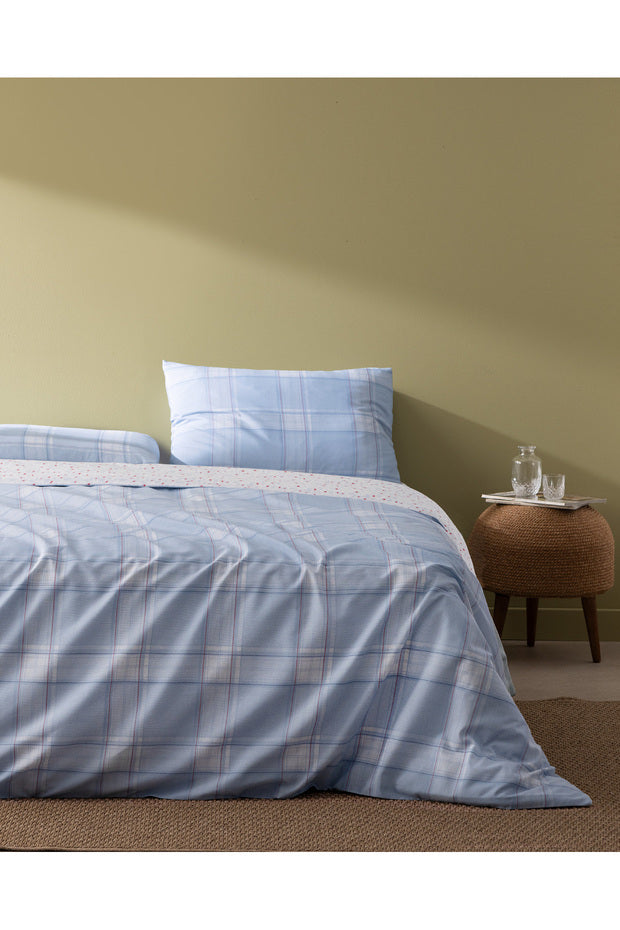 Blanch Double 100% Cotton Ranforce Duvet Cover Set - Blue