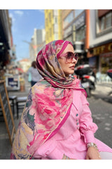 Bamboo Crush Digital Shawl Vibrant Floral Print