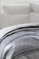 Printed Pique Set - Double, 4-Piece, 100% Cotton Grey
