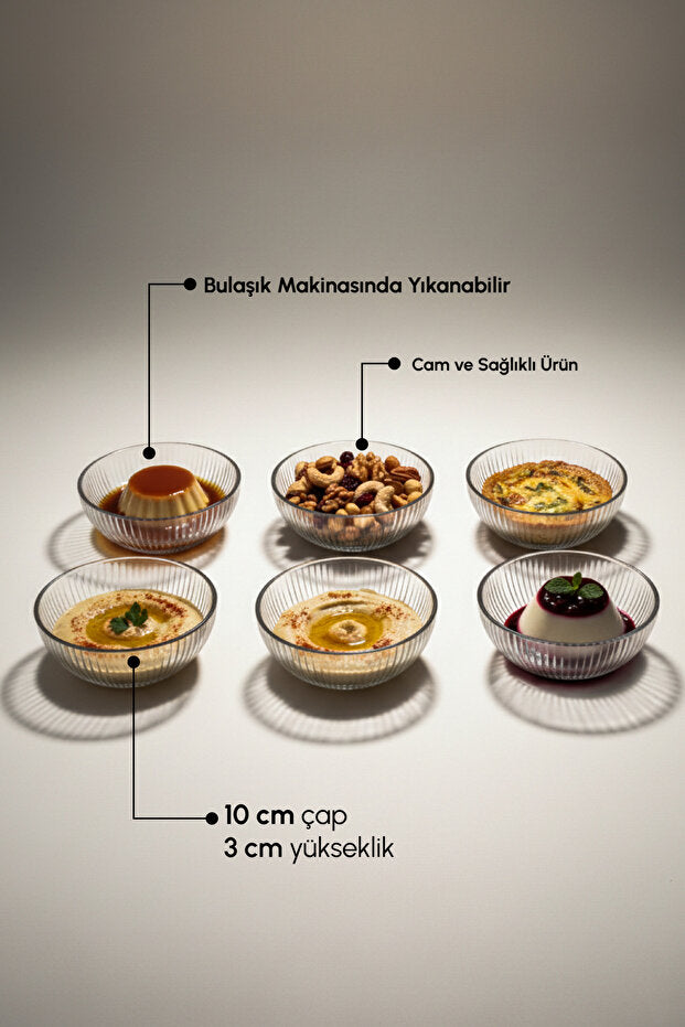 Bonito 6-Piece Glass Sauce & Breakfast Bowl Set, 10cm
