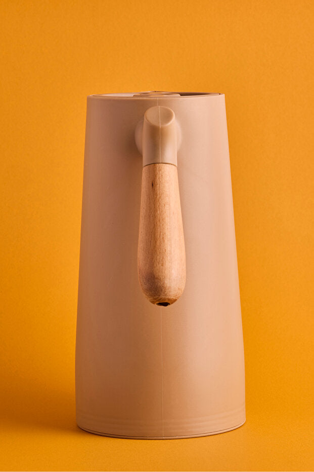 Nordic Style Vacuum Thermos with Wooden Handle - 1000ml