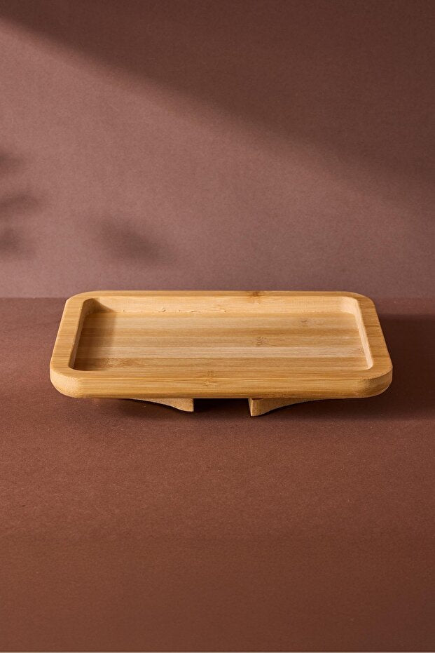 SofaServe Rectangular Bamboo Sofa Armrest Tray - Stable & Stylish (27x20 cm)
