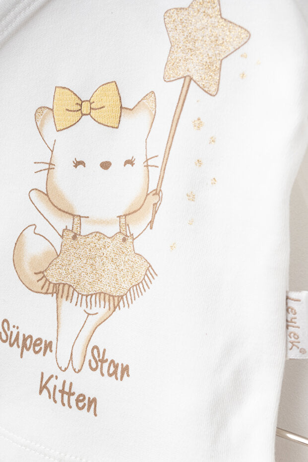 Conjunto de salida hospitalaria para recién nacida de 10 piezas - Diseño Gatita Superestrella