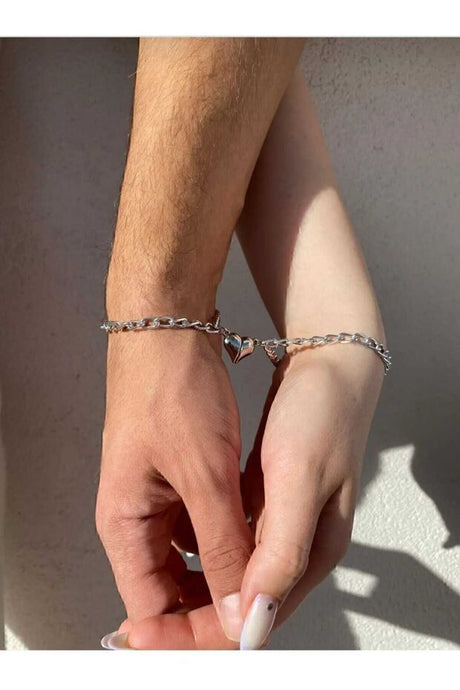 Magnetic Heart Couple Bracelets - 2-Piece Set
