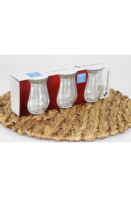 Pasabahce Linka Premium Turkish Tea Glass Set - 3-Piece Retail Box - 600g