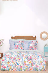 Dulce Blue 100% Cotton Double Duvet Cover Set