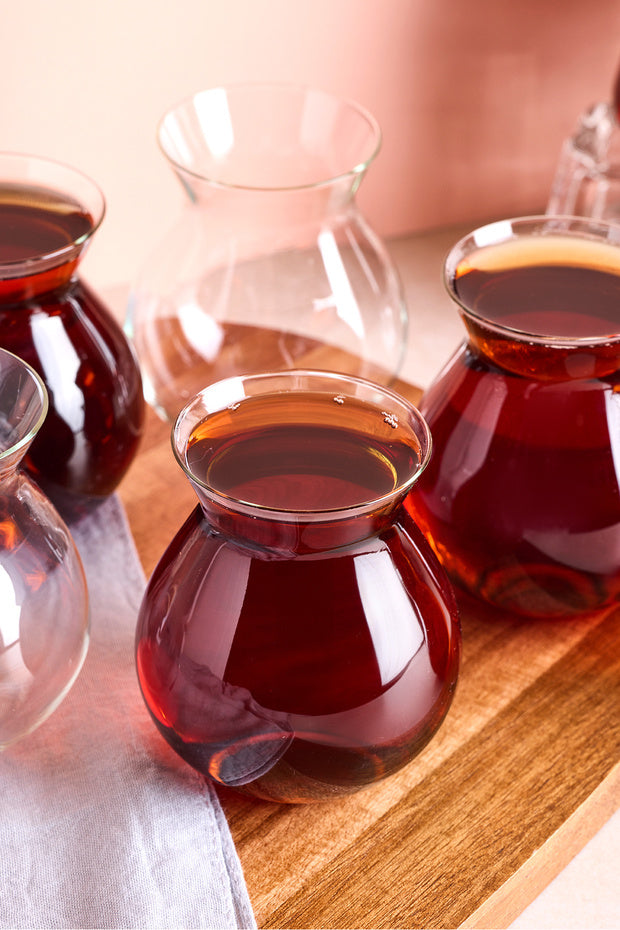 Modern Turkish Tea Glasses - 6-Piece Set, 200ml