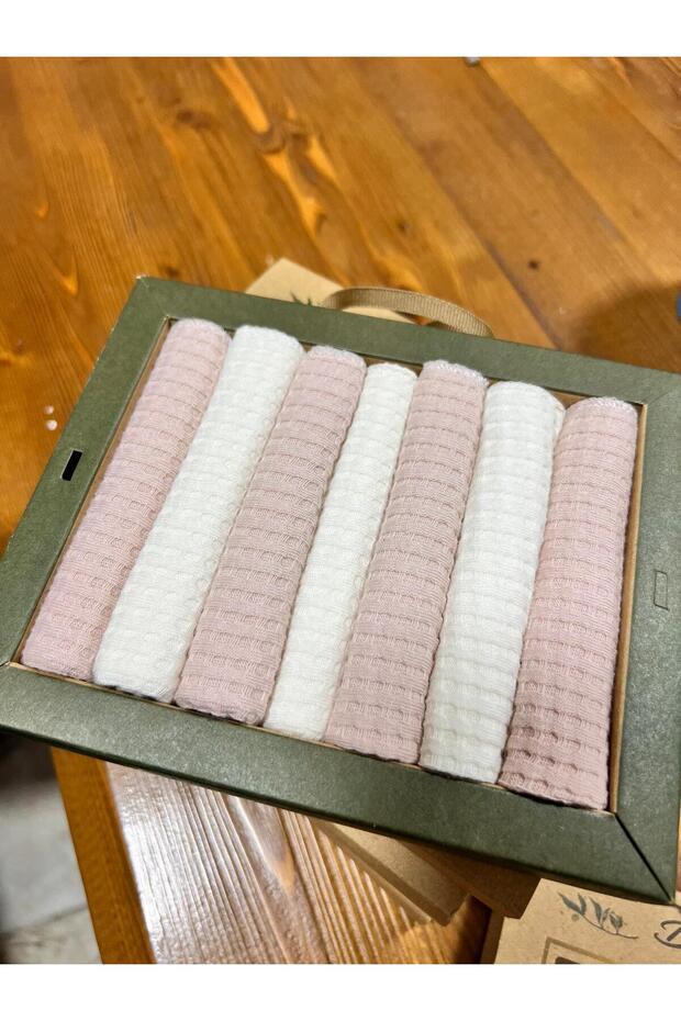 7-Pack 100% Cotton Waffle Weave Baby Mouth Wipes - Boxed Set