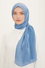 Shimmer Evening Shawl - Blue, Wrinkle-Free