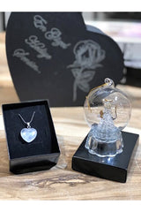 Color Changing Light-up Globe & Natural Stone Heart Necklace Gift Set