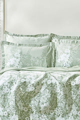 Andressa Single Pique Bedding Set - Sage Green Floral