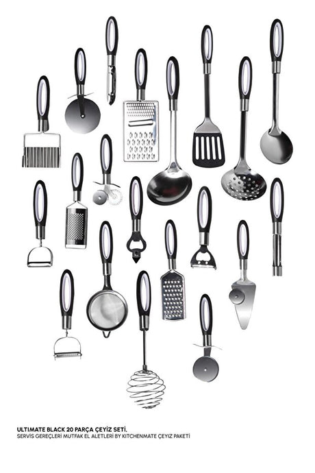 White 20-Piece Kitchen Utensil & Gadget Set for Cooking