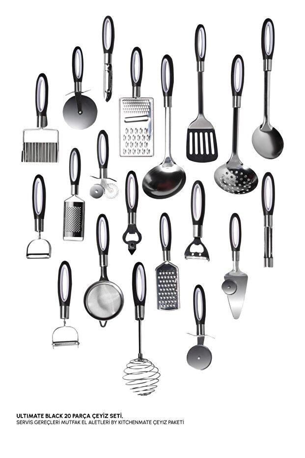 White 20-Piece Kitchen Utensil & Gadget Set for Cooking