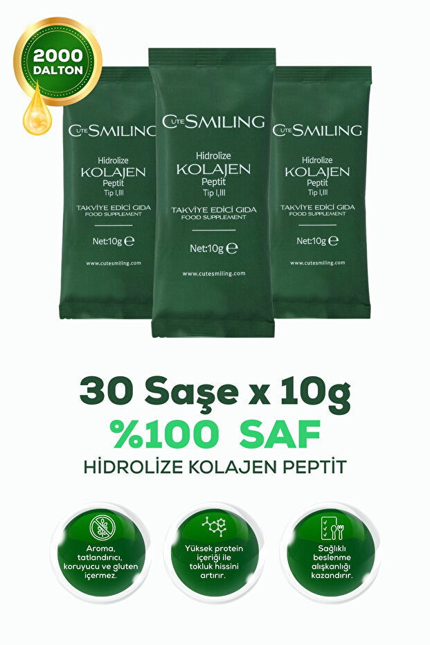Hydrolyzierte Kollagenpeptide - 30x10g Beutel für schnelle Absorption