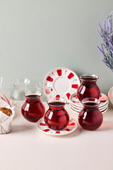 12-Piece Glass Tea Set - 6 Person, 210ml Capacity